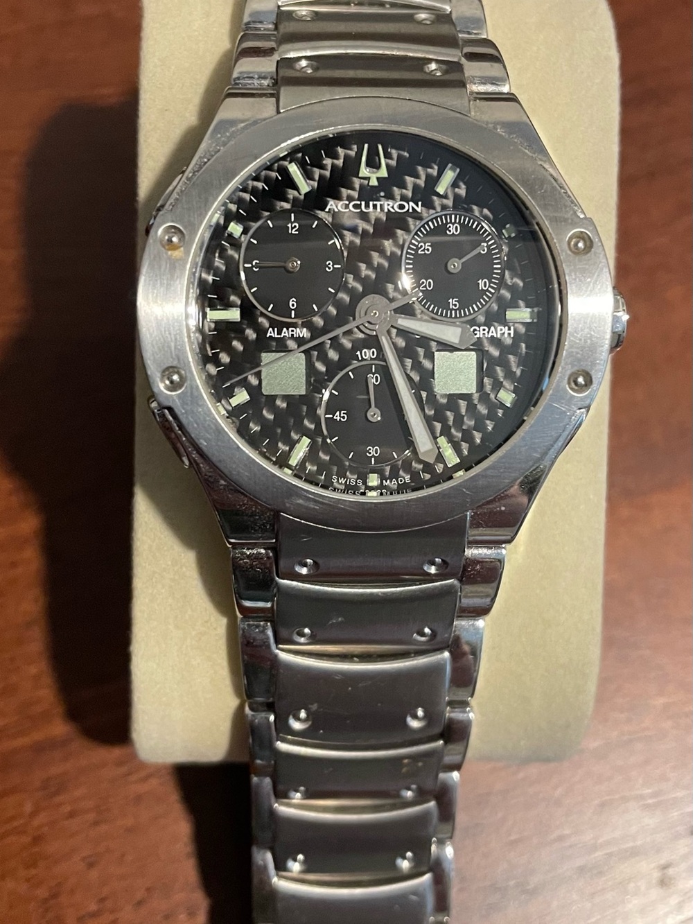 Men’s Bulova Accutron Carbon Fiber and Stainless Steel Chronograph Watch